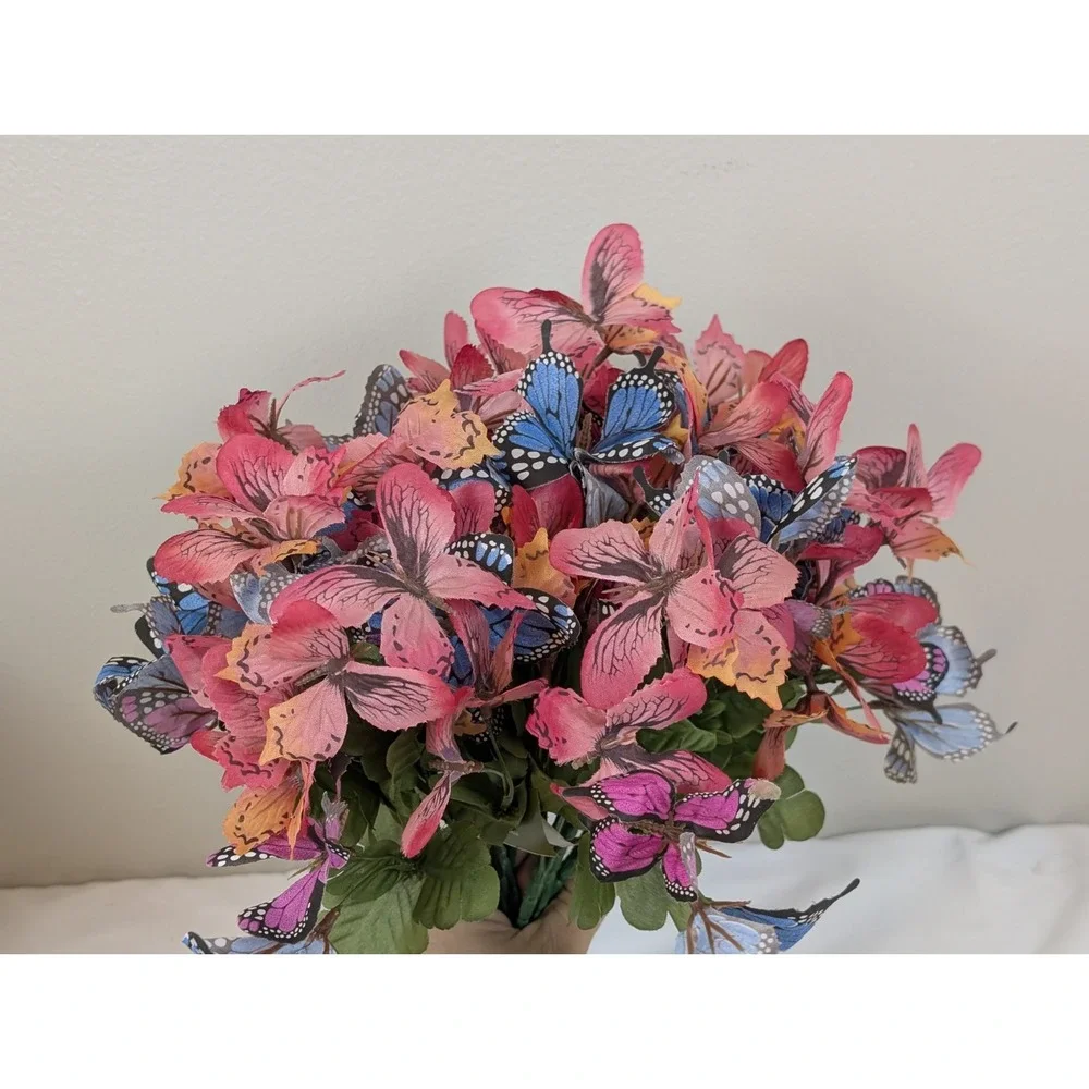 10pc Artificial Butterfly Floral Picks Bouquet Stems Spring Summer Home Decor